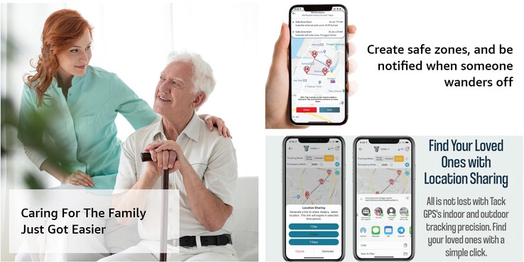 O aplicativo de rastreamento Tack GPS Plus pode notificar automaticamente os cuidadores se um paciente com demência se afastar. (Fonte: Tack One)