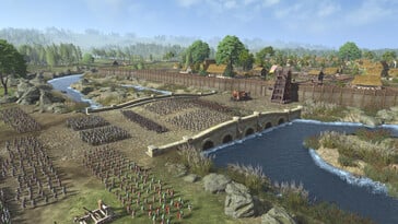 Uma imagem que mostra um cerco em A Total War Saga: Thrones of Britannia.