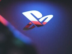 Uma foto em close do logotipo do PlayStation