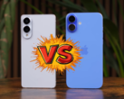 O Galaxy S25 Edge e o iPhone 16 Plus têm dimensões semelhantes, exceto a espessura. (Fonte da imagem: Versus no YouTube)
