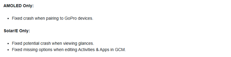 As notas de lançamento da versão beta 10.21 para o smartwatch Garmin Instinct 3. (Fonte da imagem: Garmin)
