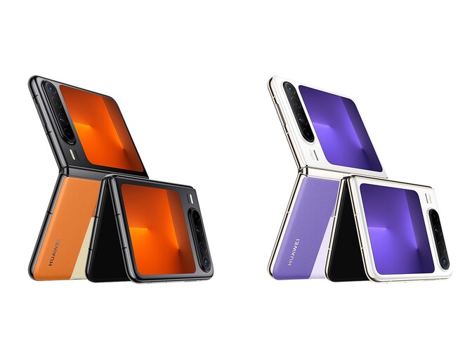 O Pura X dobrável da Huawei agora vem nas cores laranja e roxo