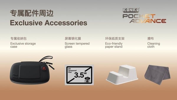 Acessórios oficiais para o Konkr Pocket Advance.