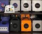 Uma coleção de consoles Nintendo GameCube