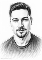 Imagem gerada com o Portrait Studio AI no modo "Sketch".