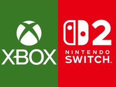 Logotipos do Xbox e do Switch 2 empilhados lado a lado (Fonte da imagem: Microsoft Xbox Gaming, Nintendo of America com edições)