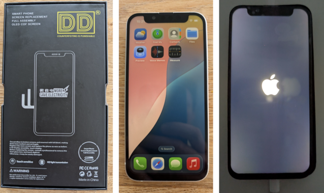 A embalagem é bonita, mas, apesar do que diz a caixa, não é um OLED. Agora meu iPhone tem um queixo como o de 2015 (Fonte da imagem: Notebookcheck)