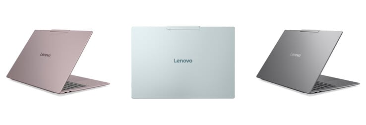 O IdeaPad Slim 5 Ultra 14IWC11 nas cores Chill Blue, Dreamy Violey e Lowkey Grey.