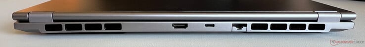 Traseira: HDMI 2.0, USB-C 4.0 (40 Gbps, modo DisplayPort-ALT 1.4a, fornecimento de energia), Gigabit-Ethernet