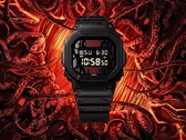 Os relógios da Casio em colaboração com Stranger Things (DW-5600STT-1 na foto) foram listados na Europa. (Fonte da imagem: Casio)
