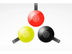 Imagem de um produto exibindo o Chromecast 2 do Google em várias cores. (Fonte da imagem: Google)