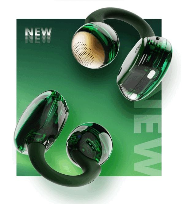 O JBL Soundgear Clips Emerald Green edição especial tem um design transparente.