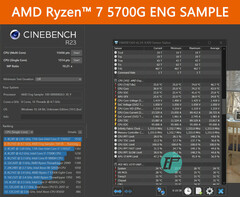 AMD Ryzen 7 5700G Amostra de Engenharia - Cinebench R23 Multi. (Fonte da imagem: hugohk no eBay).