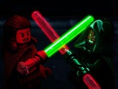 Uma imagem mostrando uma batalha entre Qui-Gon Jinn e Darth Maul em LEGO. (Fonte da imagem: matyasvargaphoto - Pixabay)