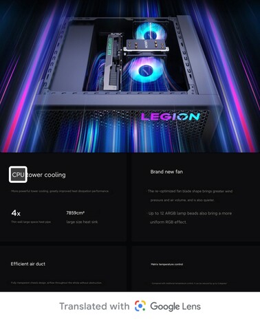 Sistema de resfriamento do 2024 Legion Blade 7000K (Fonte da imagem: Lenovo)