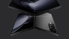 Uma renderização do &quot;Galaxy Z Fold6&quot;. (Fonte: OnLeaks x SmartPrix)