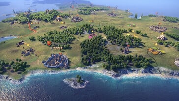 Uma imagem que mostra um mapa em Knights of Honor II: Sovereign.
