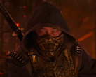 Uma captura de tela do featurette de Mortal Kombat II mostrando Scorpion (fonte da imagem: Warner Bros. YT)
