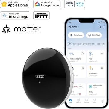 O controle remoto e o hub Tapo H110 IR. (Fonte da imagem: TP-Link)