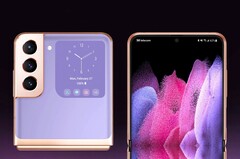 Um conceito de renderização de como o próximo Galaxy Z Flip pode parecer. (Fonte de imagem: LetsGoDigital)