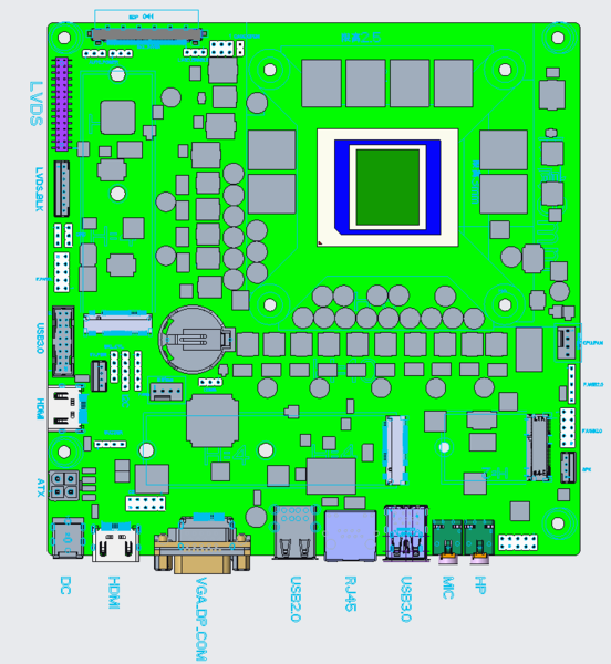 Layout da placa-mãe Sixunited Strix Halo (fonte da imagem: Sixunited)