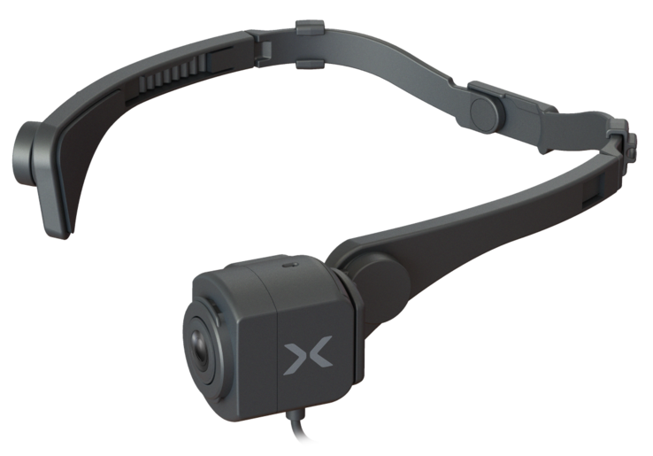 A CX-WL100 da Xacti pode ser usada com um suporte montado na cabeça, permitindo que a câmera compacta acompanhe o ponto de vista de quem a usa.