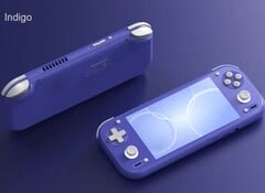 O Anbernic RG 55G1 estará disponível para compra em três cores, incluindo o azul índigo.