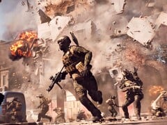 Imagem mostrando uma equipe escapando de uma explosão em Battlefield 6. (Fonte da imagem: DICE)