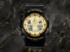 O Casio GA-100GGB-1A9 (na foto) é um dos quatro novos relógios da série Black and Gold. (Fonte da imagem: Hatyai-Nalika, editado)