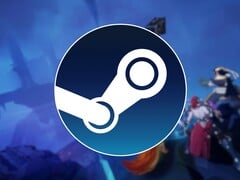 Uma imagem mostrando o logotipo do Steam e o jogo Fellowship, agora com 50% de desconto.