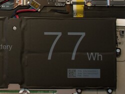 bateria de 77 Wh no interior do LG Gram 17