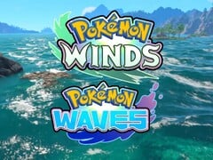 Oceano e ilhas vistos em Pokémon Winds and Waves