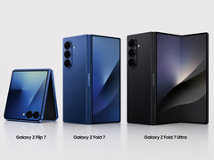 A atual geração de dispositivos dobráveis da Samsung, lançada em 2025.