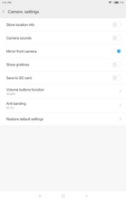 Xiaomi Mi Pad 4 – Camera settings