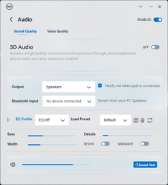 Configurações de áudio