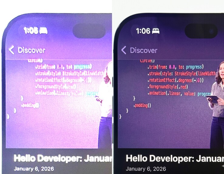 O suposto vazamento do protótipo do iPhone 18 Pro (à esquerda) coincide com os recentes vazamentos de um Dynamic Island menor - ainda assim, considere-o com uma dose de ceticismo.