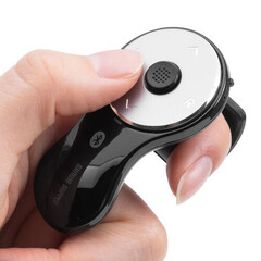 O mouse de polegar da Sanwa Supply pode ser usado durante todo o dia para passar o mouse remotamente em computadores, tablets e telefones. (Fonte: Sanwa Supply)