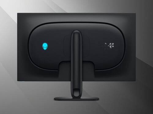 Imagem da parte traseira do monitor Alienware AW3226Q de 32 polegadas com tela OLED 4K