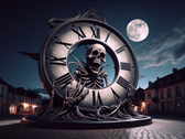 O relógio Death Clock do YouTuber Vsauce mostra o tempo que falta para a morte e foi projetado para lembrar os usuários da transitoriedade da vida. (Fonte da imagem: DallE3)