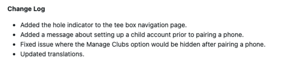 As notas de lançamento da versão 8.09 do software do sistema Garmin Approach J1