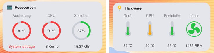 A temperatura da CPU pode chegar a 90 graus Celsius sob carga prolongada.