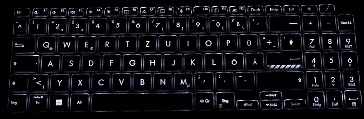 Luz de fundo uniforme do teclado