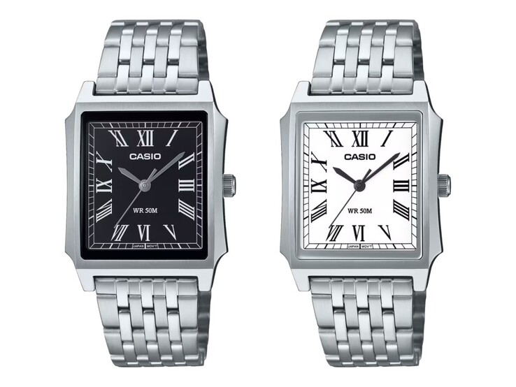 Os relógios Casio MTPB190D-1BV (esquerda) e MTPB190D-7BV (direita)