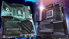 Os preços médios de venda das placas principais Intel e AMD ultrapassaram largamente as taxas de inflação em alta. (Fonte da imagem: ASRock/Gigabyte - editado)