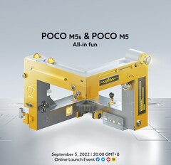 A Poco M5 e a Poco M5s estrearão globalmente em 5 de setembro. (Fonte: Poco)