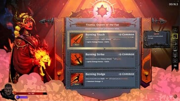 Uma imagem mostrando várias armas e um personagem em Sworn.