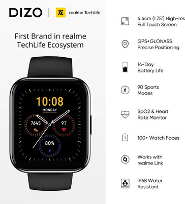 O Dizo Watch Pro lança com algumas especificações familiares. (Fonte: Dizo via Flipkart)