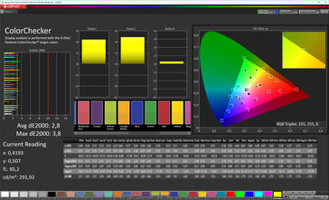 Cores (perfil: Natural, espaço de cores de destino: sRGB, Privacy Display: ativado)