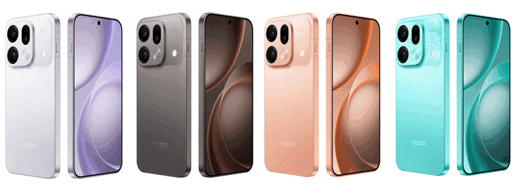 O Oppo Find X9s Pro está disponível nas cores Wind Rider Blue, Energetic Orange, Native Titanium e Free White