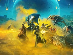 Imagem mostrando uma equipe lutando contra monstros em Helldivers 2. (Fonte da imagem: Arrowhead) 